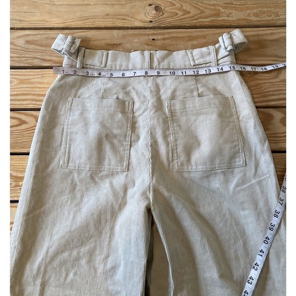NWT $58.50 Bohme High Waist Corduroy Pants Size Large Women’s Beige - Picture 9 of 10